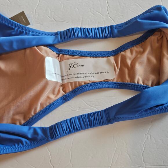 J Crew Scrunchie-Strap Full-Coverage Bikini Bottom Blue Womens X-Large Swim Pool - Picture 4 of 6